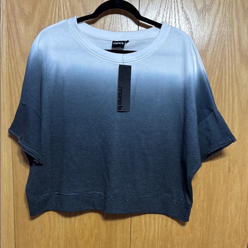 Mono B Gray Short Sleeve Top